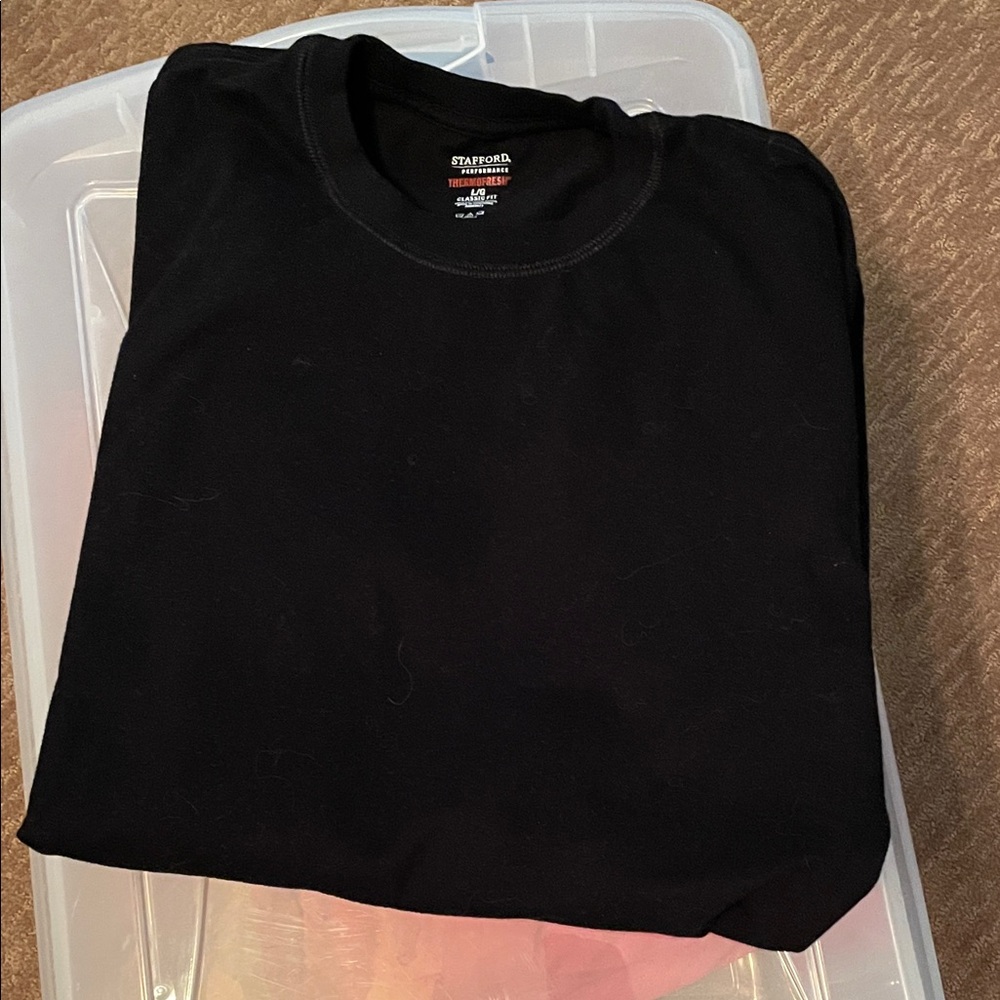 Stafford Men's Classic Black long sleeve